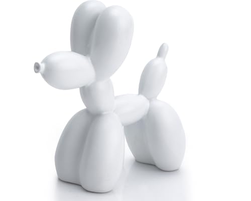 AMOIENSIS 4 Inch Matte White Balloon Dog Sculpture by AMOIENSIS - Used condition - US$12.02
