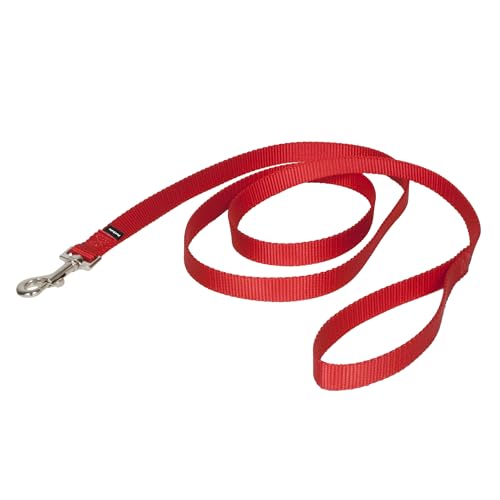 Image of PetSafe Nylon Dog Leash Strong, Durable, Traditional Style Lead with Easy to Use Bolt Snap for Small, Medium and Large Dogs 3 /4 inch x 6', Red