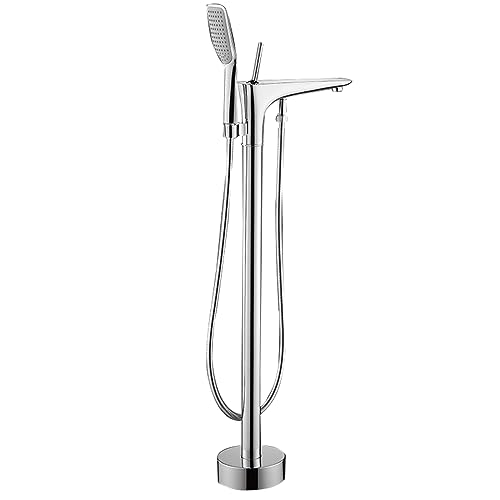 Baignoire de salle de bain avec douche cascade et tapis moderne LWX