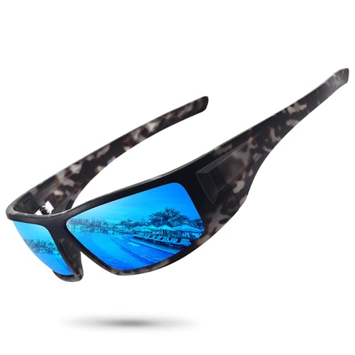 Image of Polarized Sports Sunglasses for Men Women,Driving Fishing | UV400 Protection Anti-Glare Lens, Wrap Around Sunglasses for Cycling,Hiking,Golf & Outdoor Sports Unbreakable Frame