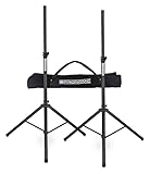 Pronomic SPS-1S Eco-Set - 2 Boxenstative aus Stahl, ausziehbar von ca. 120-193 cm, Belastbarkeit: max. 35 kg - mit robuster Transporttasche - schwarz