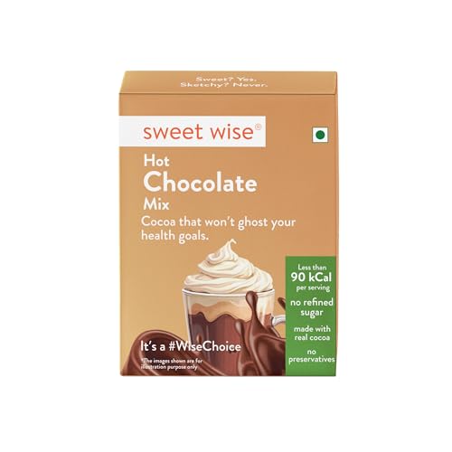 Image of Sweet wise Hot Chocolate Mix- 125gm| No refined sugar| Choco powder for Milk, Cold & hot shakes | No Preservatives