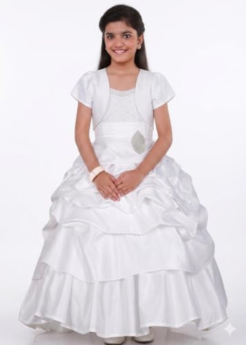 Image of Ripening Baby Girls V-Nack Satin Fit and Flare Trendy & Stylish Designs Kids Long Maxi Dress