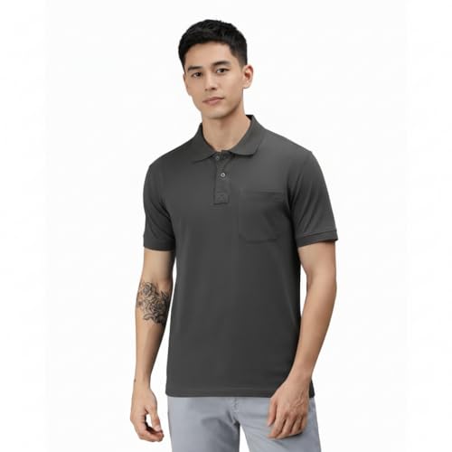 Image of Men's Premium Cotton Pique Polo T-Shirt, Classic Fit Short Sleeve Casual Summer Shirt, Soft & Breathable Fashion Polo