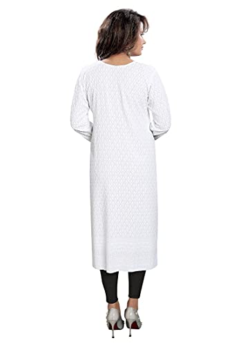 Image of DREAM & DZIRE Chikankari Kurti for Women of Cotton in Plus Size & Small Size.