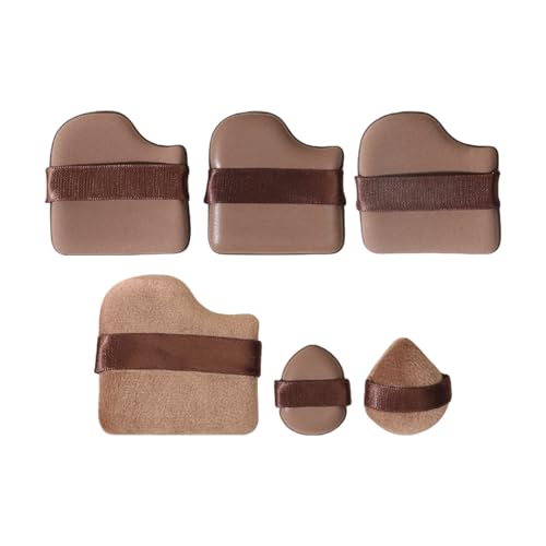Maquillaje Puff - Esponja de polvo suelto,Reutilizable 6 piezas Herramientas de belleza para aplicar contornos y mezclas de la base para mujeres y niñas tanto en casa como en viajes
