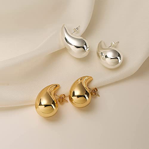 Teardrop Earrings Dupes for Women Gold Chunky Hoop Earring Dangle Earrings Water Drop Hypoallergenic Earring for Women2