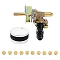 HZ-MONSTAR Natural Gas Conversion Control Valve Kit, Gas Grill Burner Regulator Valve with LP Gas Orifices Nozzle Conversion Kit for for Outland Living Firebowl Mega Propane Fire Pit BBQ Grill