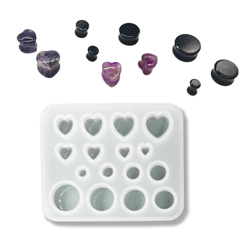 Ear Enlargement epoxy Resin Mold Round/Love Silicone Mold Unique DIY Crafts Decorations