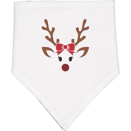 inktastic Reindeer Face Christmas Girl Baby Bandana Bib