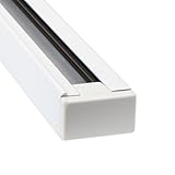 1 m weiße Dreiwege-Schiene, ideal für Elektro- und Beleuchtungsinstallationen. Das elegante und funktionale Design ermöglicht eine einfache Energieverteilung in verschiedenen Räumen.