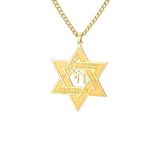 Collier étoile de David pendentif chai idée cadeau spirituel pour homme et femme