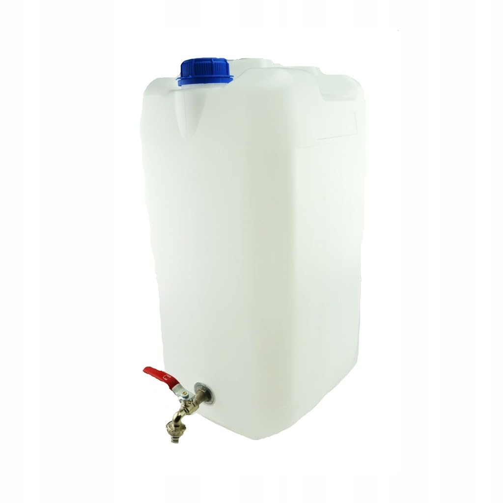 Bote de agua de 30 l de plástico, depósito de agua con grifo, juego de 2 unidades, depósito de agua, recipiente de agua potable, recipiente de plástico, para casa, jardín, camping, etc., sellado