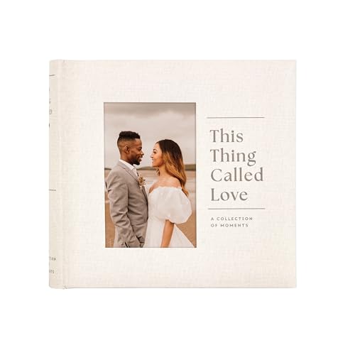 MCS This Thing Called Love Photo Album Holds 200 4x6 Photos with Memo Space, White Linen, Clear Side-Loading Pockets – Scrapbook Style Keepsake for Weddings, Anniversaries & More – A Thoughtful Gift