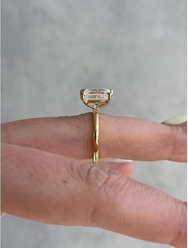 Amor Moissanite 5 TCW Emerald and Pear Cut Handmade Engagement Ring, TOI Et Moi Bridal Wedding Ring for Women, Anniversary Promise Gifts Her4