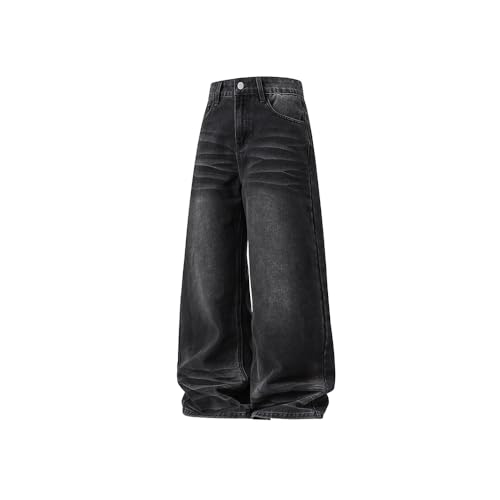 Men's Wide Leg Denim Jeans - Loose Straight Pants with Comfortable Mid-Collar - Versatile Pants for Any Occasion2