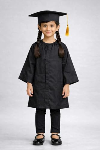 Image of Graduation gown for kids with Cap for convocation dress for school ceremony