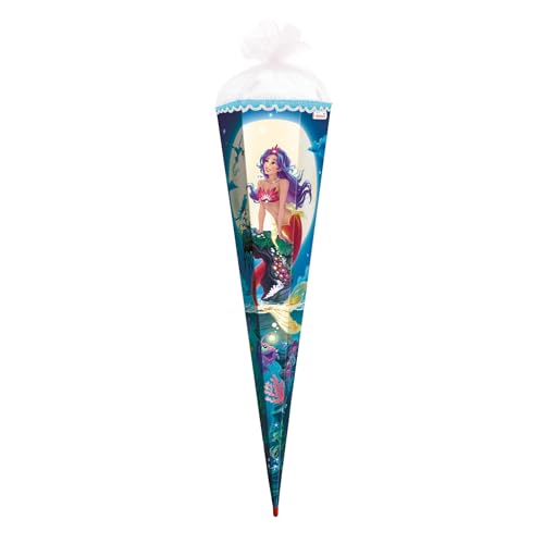 Cornet sirène magique 85 cm ROTH sac à sucre avec tulle pour rentrée scolaire