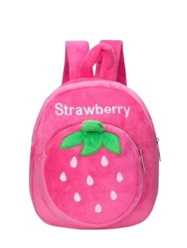 Image of blue tree Cute Boy's and Girl's Plush Bag Medium Quality Full Embroidery Designs Mini Travel Backpack Mango (Mango-New pink Stawberry)