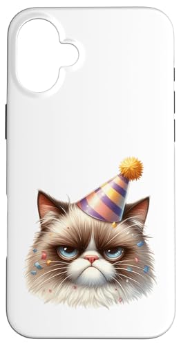 Sullen Cat �p�[�e�B�[�n�b�g ������ �l�R�f�U�C�� �X�}�z�P�[�X iPhone 16 Plus �p