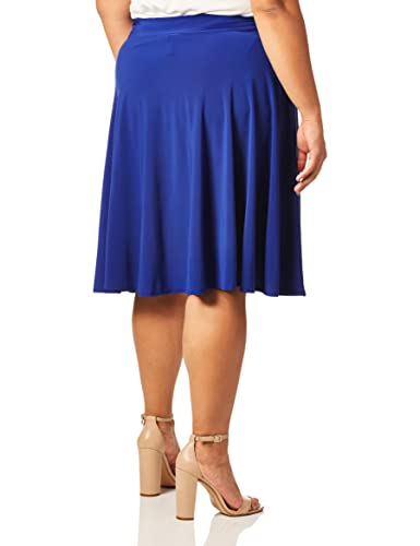 Star Vixen Women's Midi-Length Full Sweep Ity Knit Skirt with O-Ring Adjuststable Waist Detail2