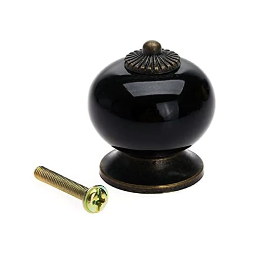 XIANGL Retro keramiska skåpknoppar 6PC Vintage Keramikmöbler Dörrhandtag Pullknapp Skåp Skåp Skåp Kök Retro Handtag Knoppar för (Color : Black, Size : 1)