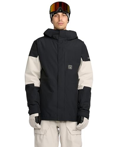 Volcom Men's Primry Recycled Insulated Snowboard Jacket – 10K Waterproof Breathable, Black,...