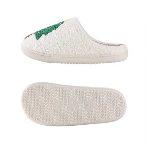 Fuzzy Slippers Women Christmas Reindeer Slippers for Women and Men Indoor Bedroom Fluffy Warm Fleece Slipper, Winter Soft Cozy Home Non-Slip Soft Plush Slip on Wool Lined House Shoes3