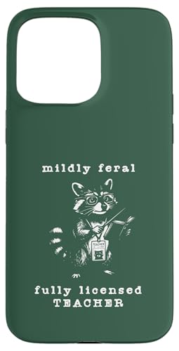 Mildly Feral �t�����C�Z���X Teacher Funny Raccoon Vintage �X�}�z�P�[�X iPhone 15 Pro Max �p