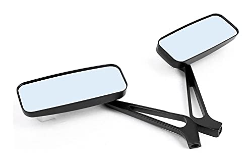 Spiegel für Lenkerende Für Harley Für Davidson Für Sportster 883 1200 XL1200N XL1200C V-Rod FÜR Schwarz Motorrad Bobber Rechteck Custom Seitenspiegel Flügel