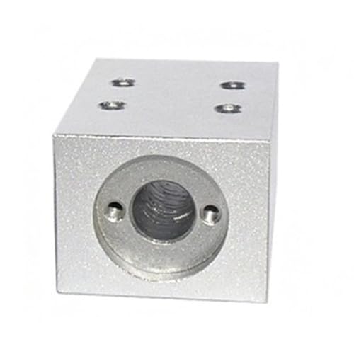 ELLANA Threaded Backlash T8 T10 T12 Lead Screw Nut Housing Aluminum Alloy Trapezoidal Nut Seat 8mm 10mm 12mm Dia Screw Nut Conversion Holder Bracket Screw trapezoidal (Size : White T10 nut seat)