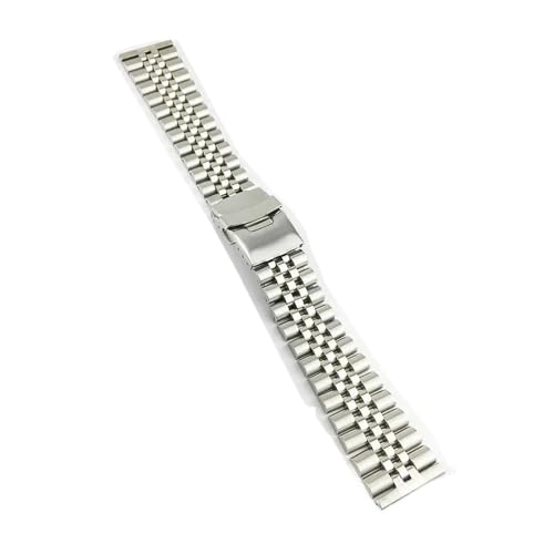 Fit for Seiko Solid Rvs Band Skx007 Skx009 SRPD63K1 Samurai 20 Mm 22 Mm Heren Band Srpd Jubilee gebogen Armband(B Silver straight,22mm)