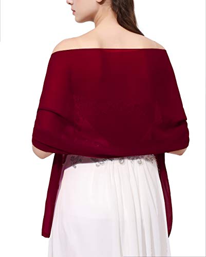 DDN Chiffon Scarf, head scarf,Wrap,chiffon scarves, Wrap Shawl, Plain Colors Shawl(DDN43PJ2) (Burgundy)…2