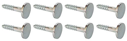 Spiegelschrauben und flache Abdeckkappen aus poliertem Chrom, 25 mm, 8 Stück Cover