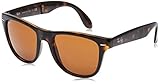 Protective case included Ray-Ban Unisex Folding Wayfarer Sonnenbrille, Braun (Gestell: Havana, Gläser: Hellbraun Verlauf 710), Large (Herstellergröße: 54)