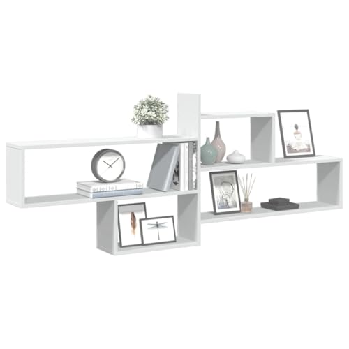 Meuble de rangement mural grand format blanc étagère flottante