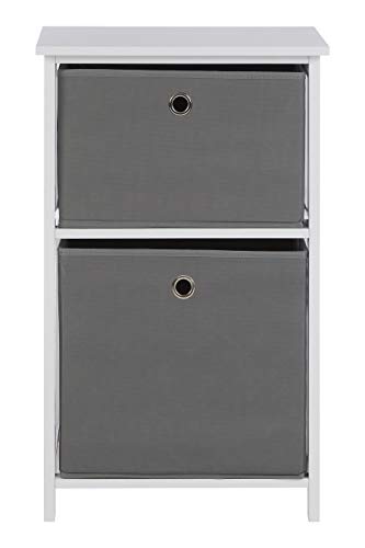 Premier Lindo Cabinet, 2 Fabric Drawers, Grey