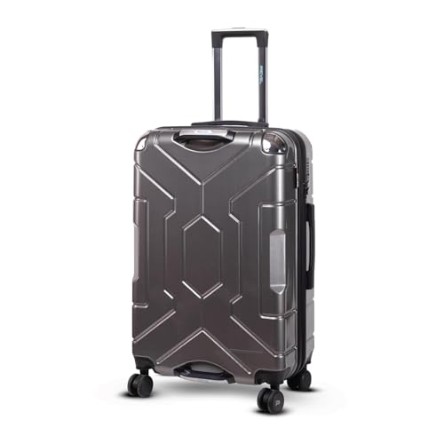 Image of Awenger 66 cm Check-in Polycarbonate Trolley Bag for Travel | Hard Shell 8 Spinner Wheels | Lightweight Luggage | 360 Spinner | Water Repellent | Grey Suitcase for Men & Women