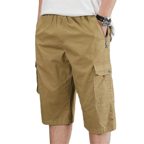 Short court en coton pour homme coupe ample et décontractée style cargo uni