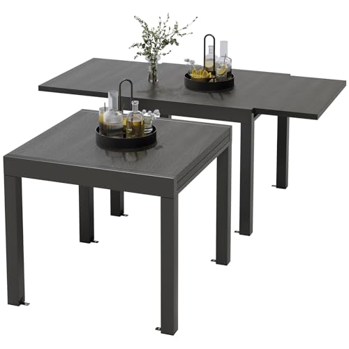 Devoko Esstisch Ausziehbar,80/160 x 75cm Gartentisch Ausziehbar, Aluminium Balkon Ausziehtisc, Gartentisch Wetterfest,ausziehbar auf 160cm Devoko Esstisch Ausziehbar,80/160 x 75cm Gartentisch Ausziehbar, Aluminium Balkon Ausziehtisc, Gartentisch Wetterfest,ausziehbar auf 160cm