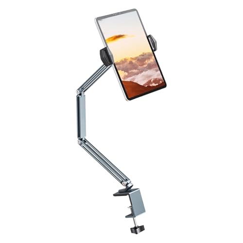 Soporte de aluminio para teléfono y tablet con eje multiangular de alta resistencia