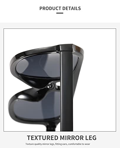 XINXIN Street Photo Retro Oval Sunglasses Holiday Shade Beach Decoration Glasses (Color : B, Size : Medium)4