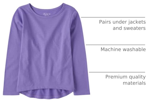 Image of The Children's Place Girls' Single Long Sleeve Basic Layering T-Shirt