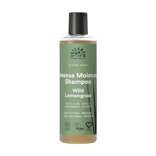 Urtekram Shampoo - Wild Lemongrass - Intense Moisture - 250 ml, Vegan, Biologisch, NatĂĽrlichen Ursprungs