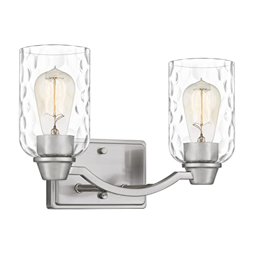 Image of Quoizel Acacia 14 inch Vanity Light, 2-Light, Brushed Nickel