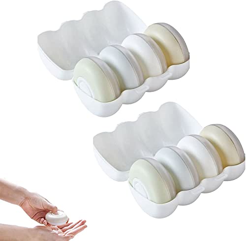 4 Stück Reiseflaschen-Set,Reise-Pods Tragbare Reise-Seifenkapseln Push-Typ-Reise-Pod-Flaschen Flüssig-Emulsions-Aufbewahrungsbox Mini-Seifenspender Behälter-Set Leere nachfüllbare Silikonflaschen Cover