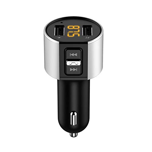MEQI Bluetooth FM Transmitter, in-Car Wireless Bluetooth Receiver MP3 Player Radio Adapter with Hands-Free Calling, Dual USB Port Charger Car Kit 5V/3.4A for iPhone iPad Smartphones - Thumbnail 5