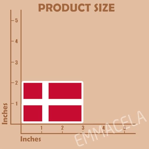 Image of (3PCS) Denmark Flag stickers, Countries Flag Stickers - Waterproof Vinyl Decals For Laptops, Tumblers, Water Bottles, Books, Scrapbooks, Size 3 x 2 Inch