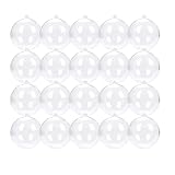 ZUOKEMY 20PCS Clear Plastic Fillable Decorative Balls, DIY Christmas Tree Decorative Balls,Suitable for Christmas, Holiday, Wedding, Party, Home Decor (2.75in/70mm)