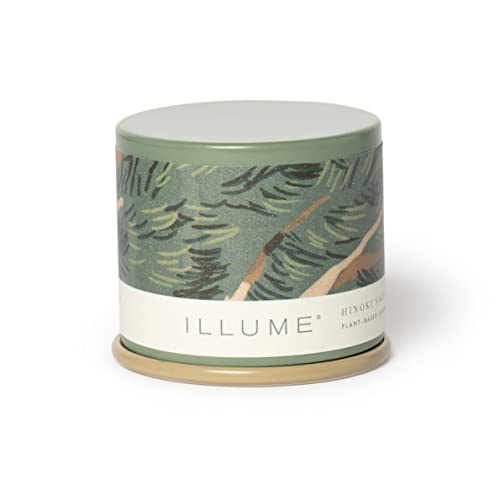 Illume Beautifully Done Essentials Hinoki Sage Demi Vanity Tin Scented Candle, 3 Ounce
